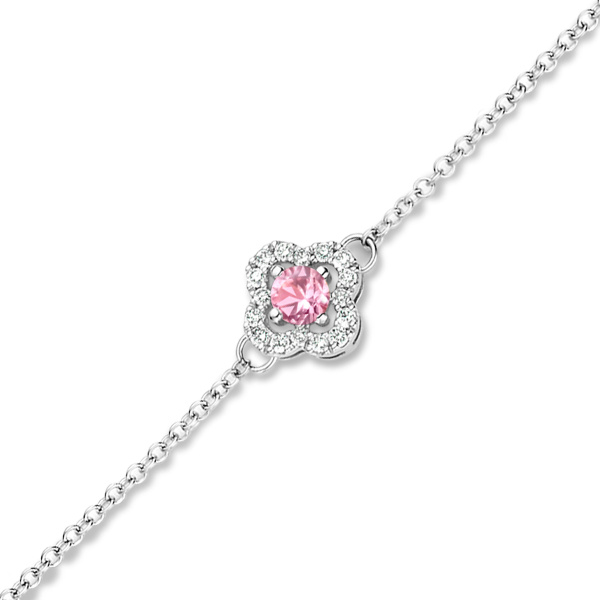 Bracelet One More  Salina saphir rose et Diamants Or Blanc