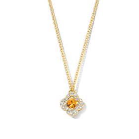 Collier One More  Salina saphir orange et Diamants Or Jaune