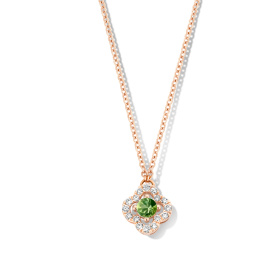 Collier One More  Salina saphir vert et Diamants Or Rose