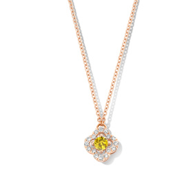 Collier One More  Salina saphir jaune et Diamants Or Rose