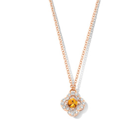 Collier One More  Salina saphir orange et Diamants Or Rose