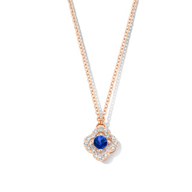 Collier One More  Salina saphir bleu et Diamants Or Rose