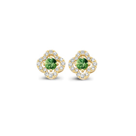 Boucles d'oreilles One More  Salina saphir vert et Diamants Or Jaune