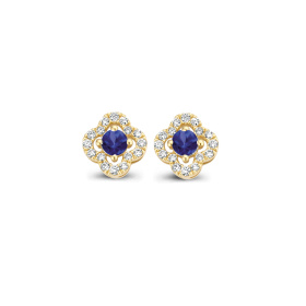 Boucles d'oreilles One More  Salina saphir bleu et Diamants Or Jaune