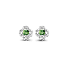 Boucles d'oreilles One More  Salina saphir vert et Diamants Or Blanc