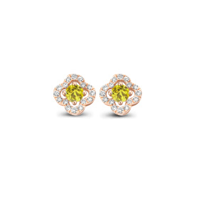 Boucles d'oreilles One More  Salina saphir jaune et Diamants Or Rose