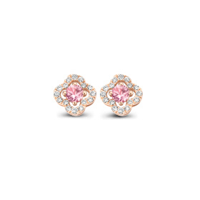 Boucles d'oreilles One More  Salina saphir rose et Diamants Or Rose