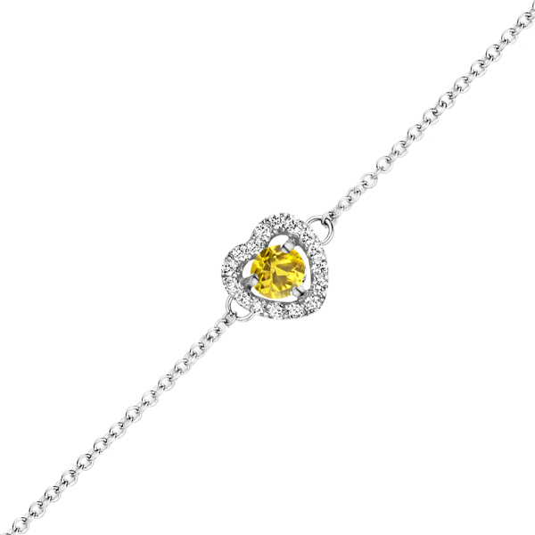 Bracelet One More  Salina saphir jaune et Diamants Or Blanc