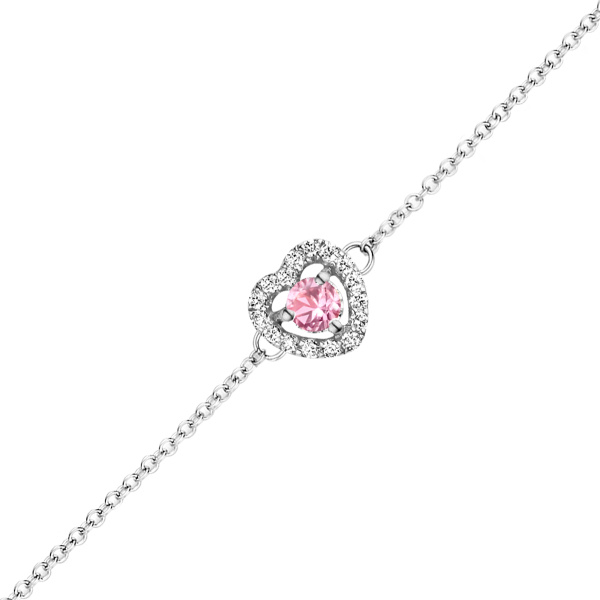 Bracelet One More  Salina saphir rose et Diamants Or Blanc