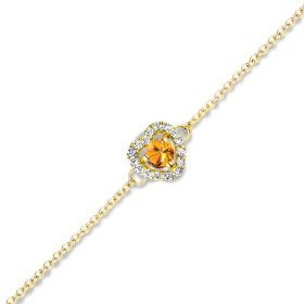 Bracelet One More  Salina saphir orange et Diamants Or Jaune