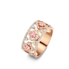Bague One More  Salina saphir rose et Diamants Or Rose