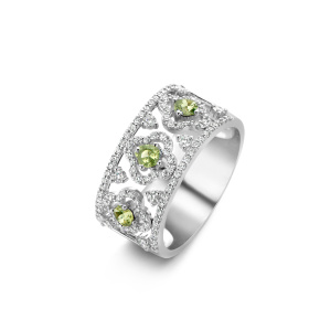 Bague One More  Salina saphir vert et Diamants Or Blanc