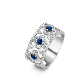 Bague One More  Salina saphir bleu et Diamants Or Blanc