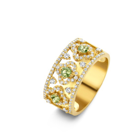 Bague One More  Salina saphir vert et Diamants Or Jaune