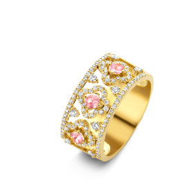 Bague One More  Salina saphir rose et Diamants Or Jaune
