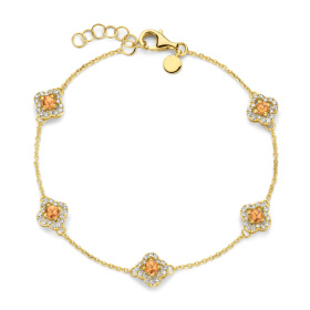 Bracelet One More  Salina saphir orange et Diamants Or Jaune