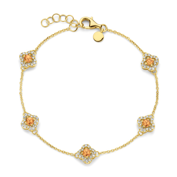 Bracelet One More  Salina saphir orange et Diamants Or Jaune