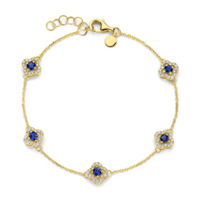 Bracelet One More  Salina saphir bleu et Diamants Or Jaune