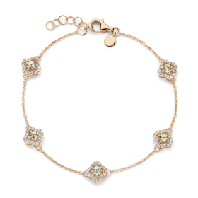 Bracelet One More  Salina saphir vert et Diamants Or Rose