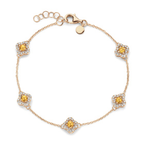 Bracelet One More  Salina saphir jaune et Diamants Or Rose