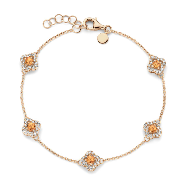 Bracelet One More  Salina saphir orange et Diamants Or Rose
