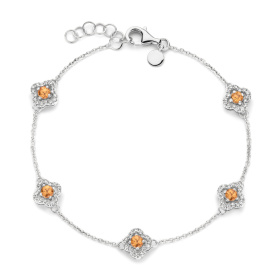 Bracelet One More  Salina saphir orange et Diamants Or Blanc