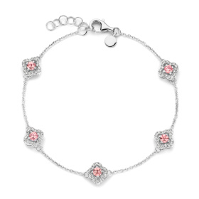 Bracelet One More  Salina saphir rose et Diamants Or Blanc