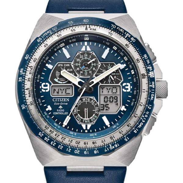 Montre Citizen Promaster Sky Skyhawk Radio Controllee Cadran Bleu