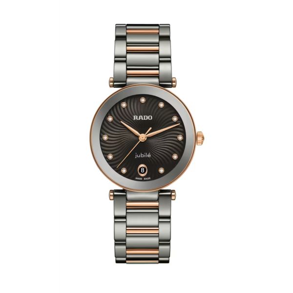 Montre Rado LaCoupole Quartz Cadran Noir Serti Diamants 31.0 mm