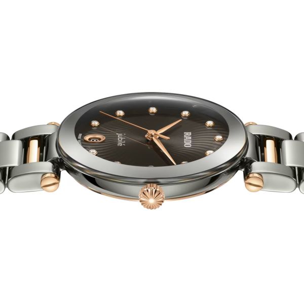Montre Rado LaCoupole Quartz Cadran Noir Serti Diamants 31.0 mm