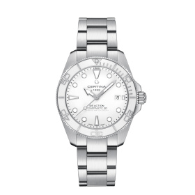Montre Certina Montre Homme Automatique Blanc Acier Automatique Cadran Blanc