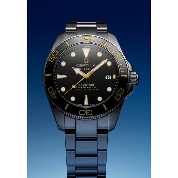 Montre Certina Montre Homme Automatique Noir Acier Automatique Cadran Noir