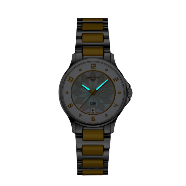 Montre Certina Montre Femme Quartz Nacre Revêtement PVD Acier Diamant(s) Quartz Cadran Nacre