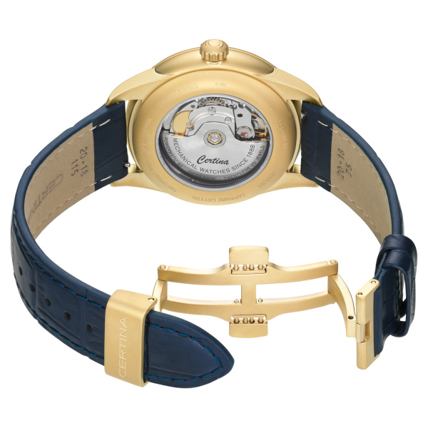 Montre Certina Montre Homme Automatique Bleu Revêtement PVD Acier Automatique Cadran Bleu