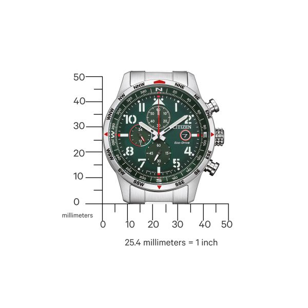 Montre Citizen Pilot Chronograph Pilot Eco-drive Cadran Vert foncé