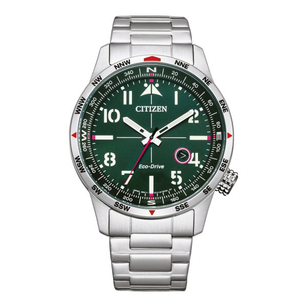 Montre Citizen Pilot 3 Hands Eco-drive Cadran Vert foncé