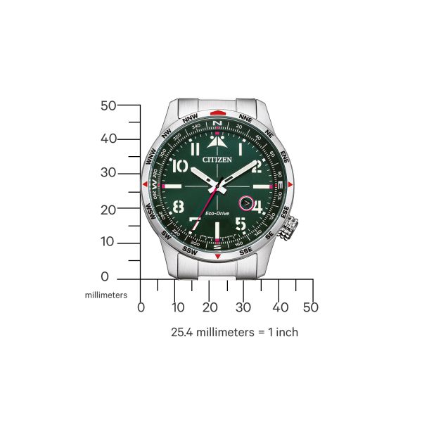 Montre Citizen Pilot 3 Hands Eco-drive Cadran Vert foncé