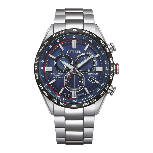 Montre Citizen Radio Controlled Super Titanium Eco-drive Cadran Bleu