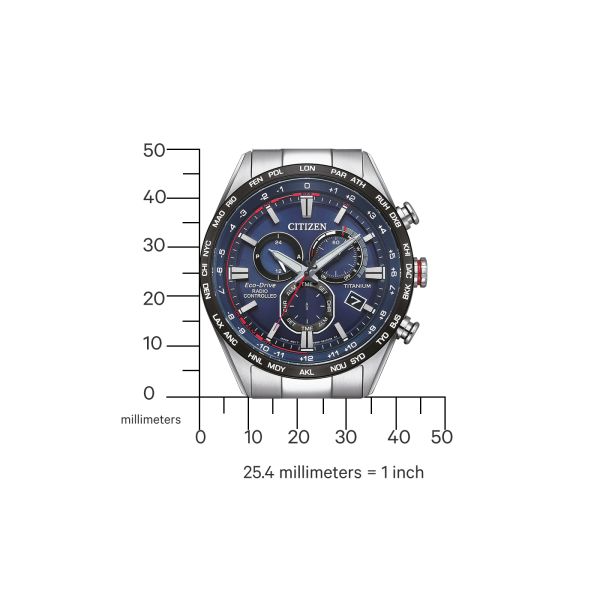 Montre Citizen Radio Controlled Super Titanium Eco-drive Cadran Bleu