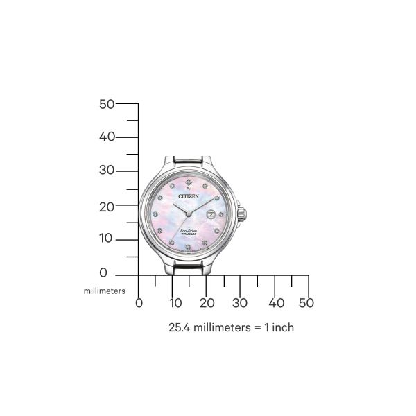 Montre Citizen Ladies Super Titanium Elegant Eco-drive Cadran Noir