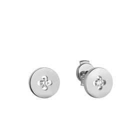 Boucles d'Oreilles Arthus Bertrand Royale Puces Diamant Or Blanc