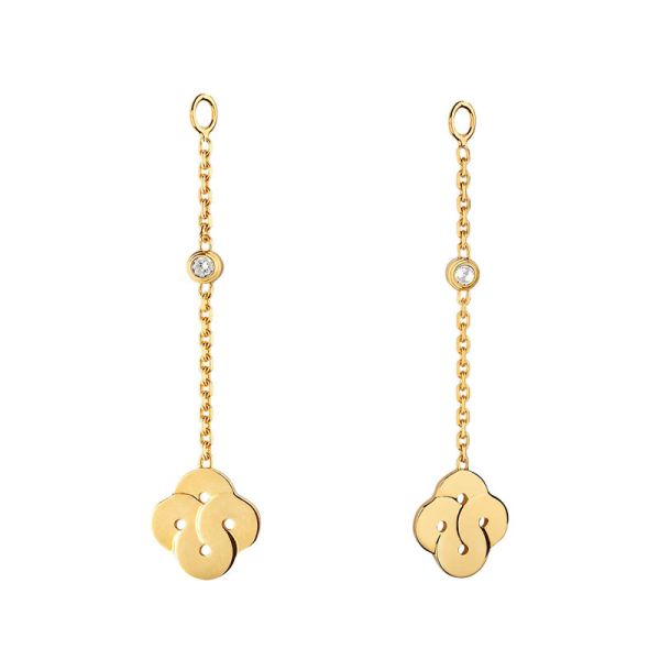 Boucles d'Oreilles Arthus Bertrand Enlacé Pendantes Or Jaune