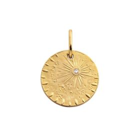 Médaille Arthus Bertrand 18mm Pluie d'Etoiles Or Jaune Diamant