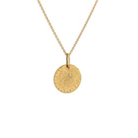 Médaille Arthus Bertrand 18mm Pluie d'Etoiles Or Jaune Diamant