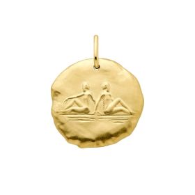 Médaille Arthus Bertand 23mm Astro Gémeau Or Jaune Sablé