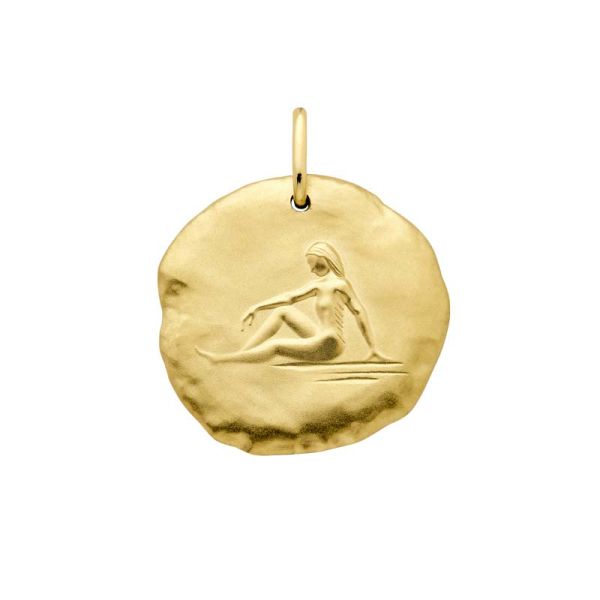 Médaille Arthus Bertand 23mm Astro Vierge Or Jaune Sablé