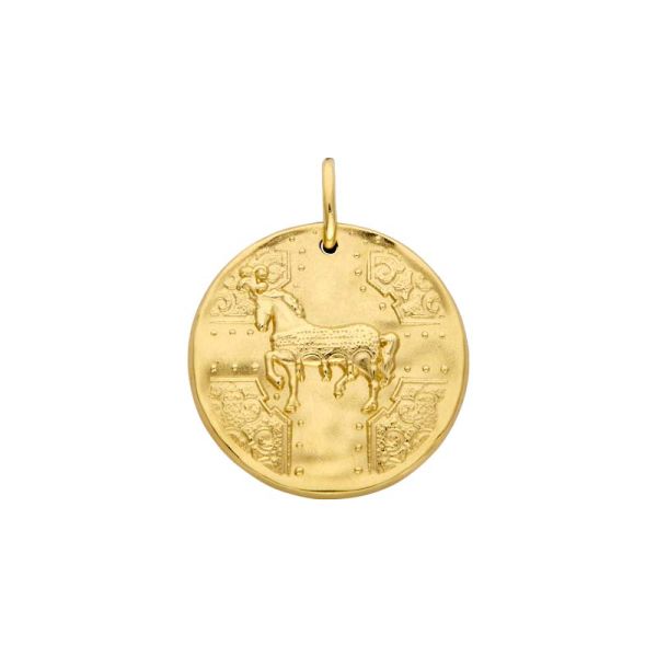 Médaille Arthus Bertand 18mm Cheval en Majesté Or jaune