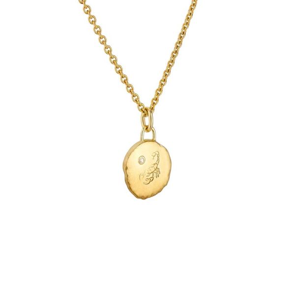 Médaille Arthus Bertand 15mm Scorpion Or Jaune Diamant