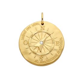 Médaille Arthus Bertand 23mm La Boussole Or Jaune Diamant