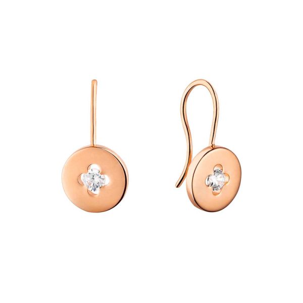 Boucles d'Oreilles Arthus Bertrand Royale Diamant Or Rose